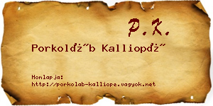 Porkoláb Kalliopé névjegykártya